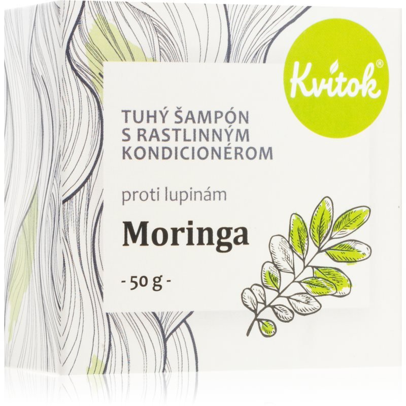 Kvitok Moringa organický tuhý šampon proti lupům 50 g - parfo.cz