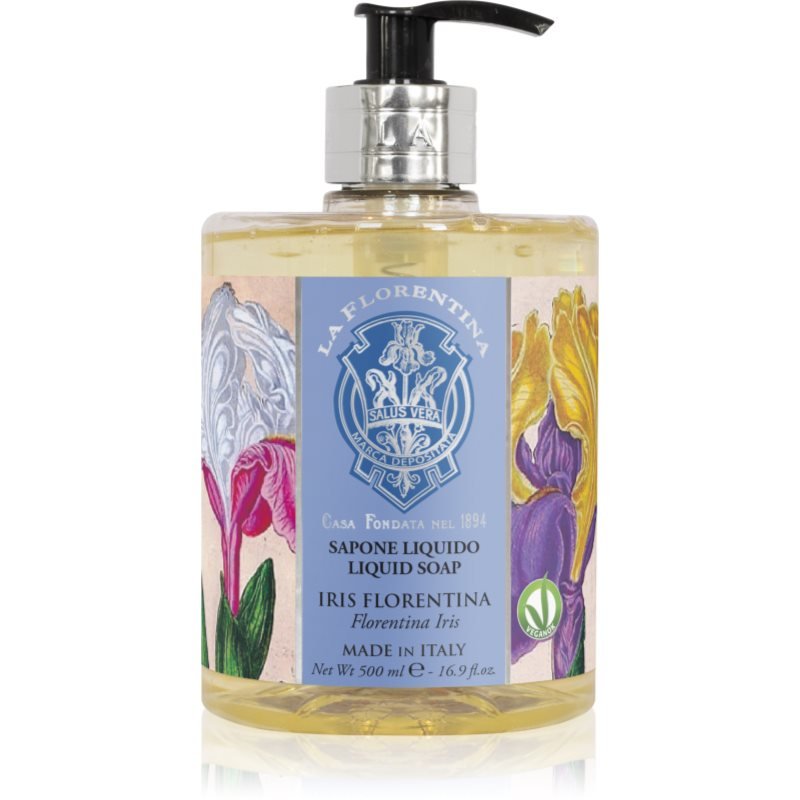 La Florentina Florentina Iris Liquid Soap přírodní tekuté mýdlo na ruce s vůní květin 500 ml - parfo.cz