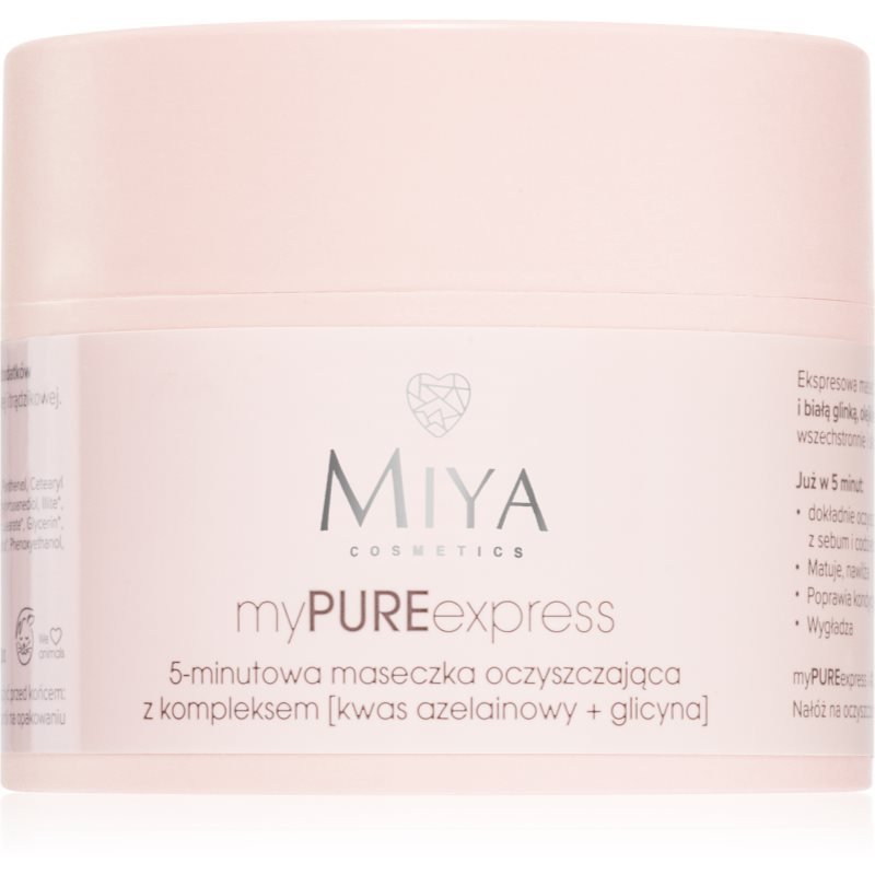 MIYA Cosmetics myPUREexpress čisticí maska pro redukci kožního mazu a minimalizaci pórů 50 g - parfo.cz