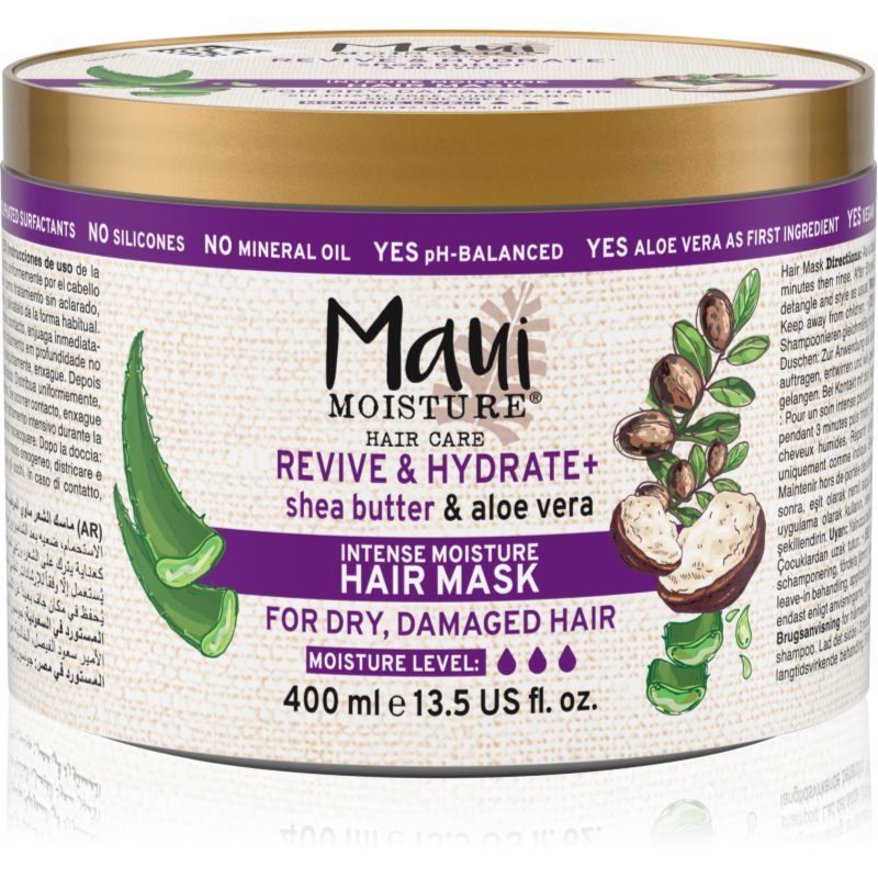 Maui Moisture Revive & Hydrate + Shea Butter hydratační a vyživující maska na vlasy 400 ml - parfo.cz