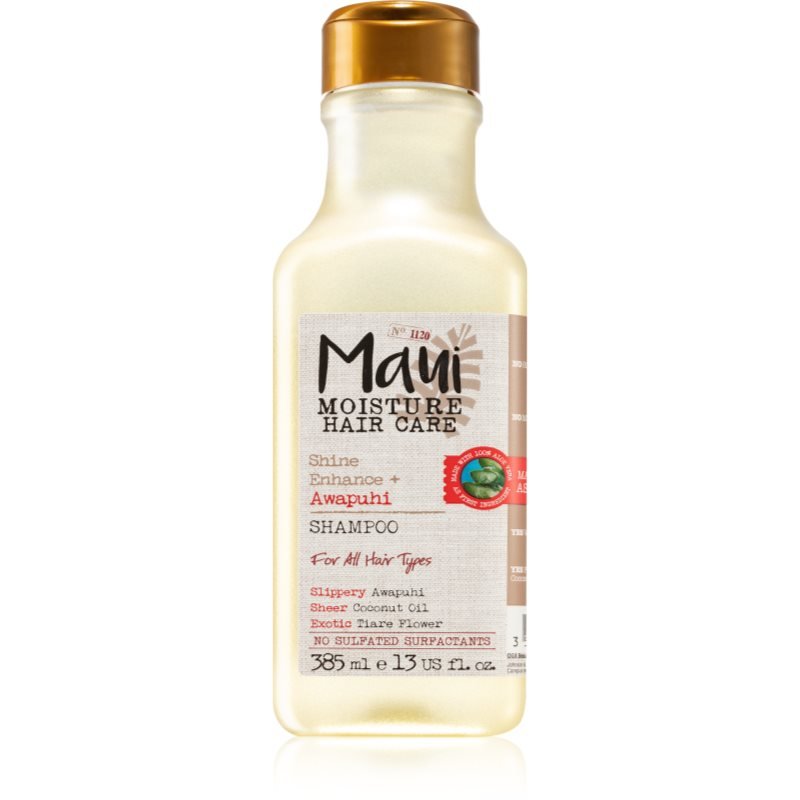 Maui Moisture Shine Amplifying + Awapuhi šampon pro lesk a hebkost vlasů 385 ml - parfo.cz