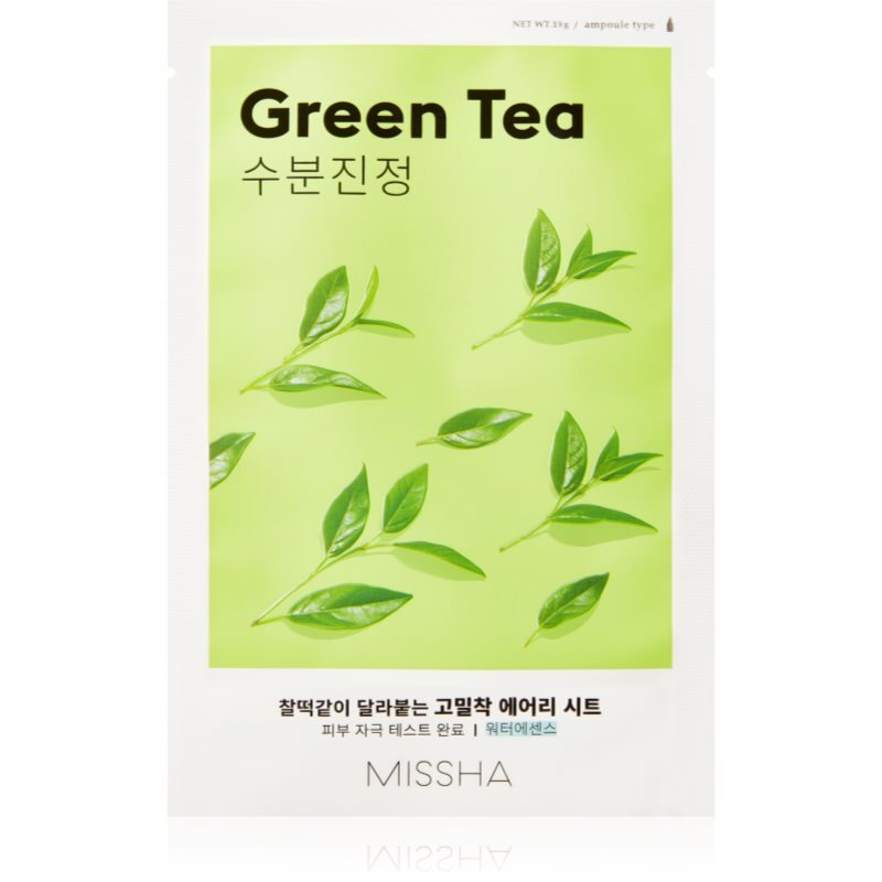 Missha Airy Fit Green Tea zklidňující plátýnková maska se zeleným čajem 19 g - parfo.cz