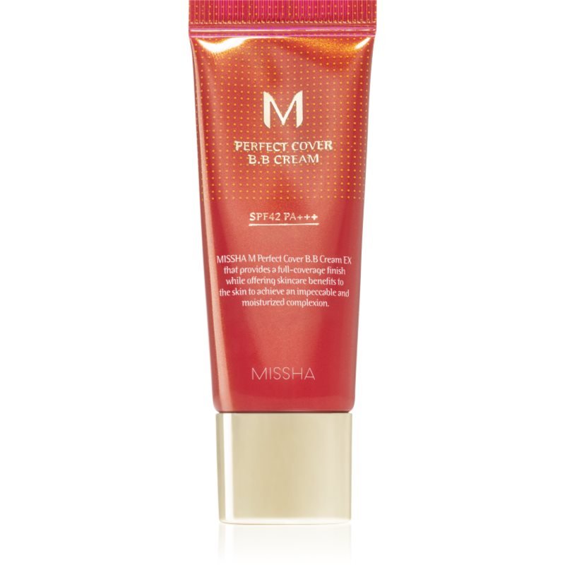 Missha M Perfect Cover BB krém s velmi vysokou UV ochranou malé balení odstín No. 13 Bright Beige SPF 42/PA+++ 20 ml - parfo.cz