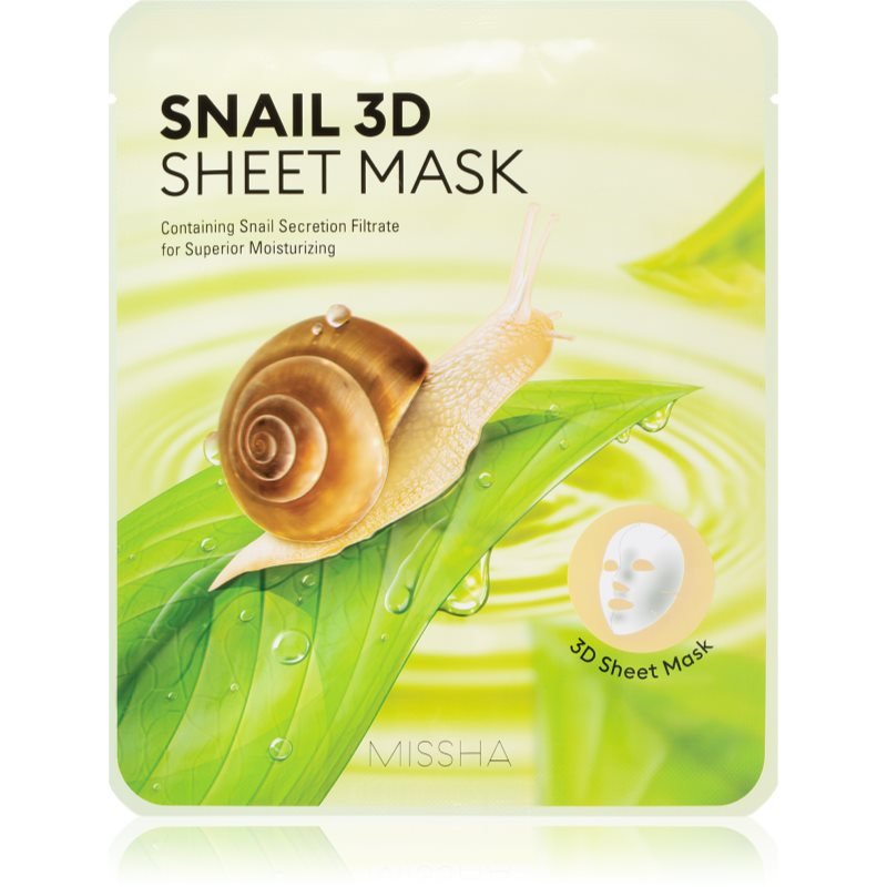 Missha Snail plátýnková maska s čisticím a osvěžujícím účinkem se šnečím extraktem 23 g - parfo.cz