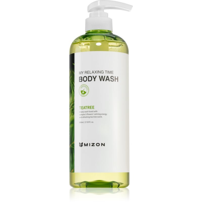 Mizon My Relaxing Time Tea Tree osvěžující sprchový gel pro problematickou a mastnou pokožku 800 ml - parfo.cz