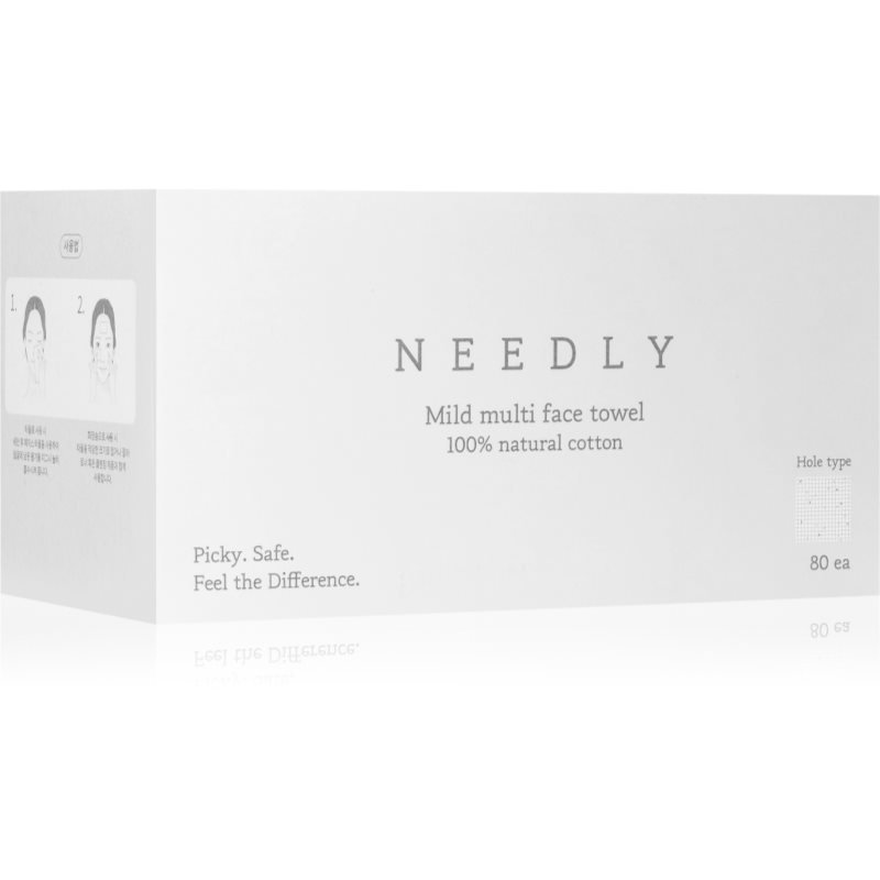 NEEDLY Mild Cleansing Multi Face Towel jednorázový bavlněný ručník pro citlivou pleť 80 ks - parfo.cz
