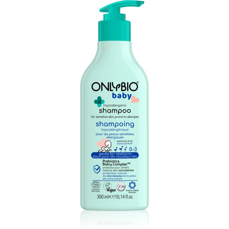 OnlyBio Baby Hypoallergenic jemný šampon pro děti od narození 300 ml - parfo.cz