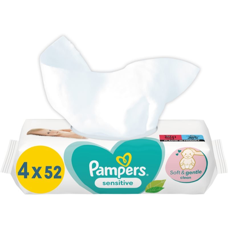 Pampers Sensitive vlhčené čisticí ubrousky pro děti pro citlivou pokožku 4x52 ks - parfo.cz