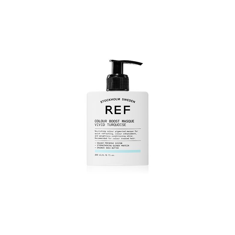 REF Colour Boost Masque jemná vyživující maska bez permanentních barevných pigmentů VIVID TURQUOISE 200 ml - parfo.cz
