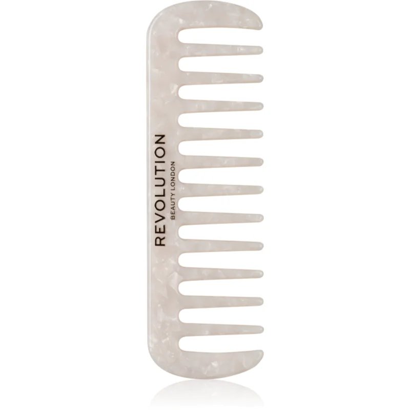 Revolution Haircare Natural Curl Wide Tooth Comb hřeben na vlasy pro vlnité a kudrnaté vlasy odstín White 1 ks - parfo.cz