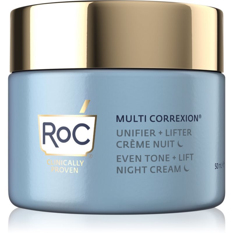 RoC Multi Correxion Even Tone + Lift rozjasňující noční krém pro sjednocení barevného tónu pleti 50 ml - parfo.cz
