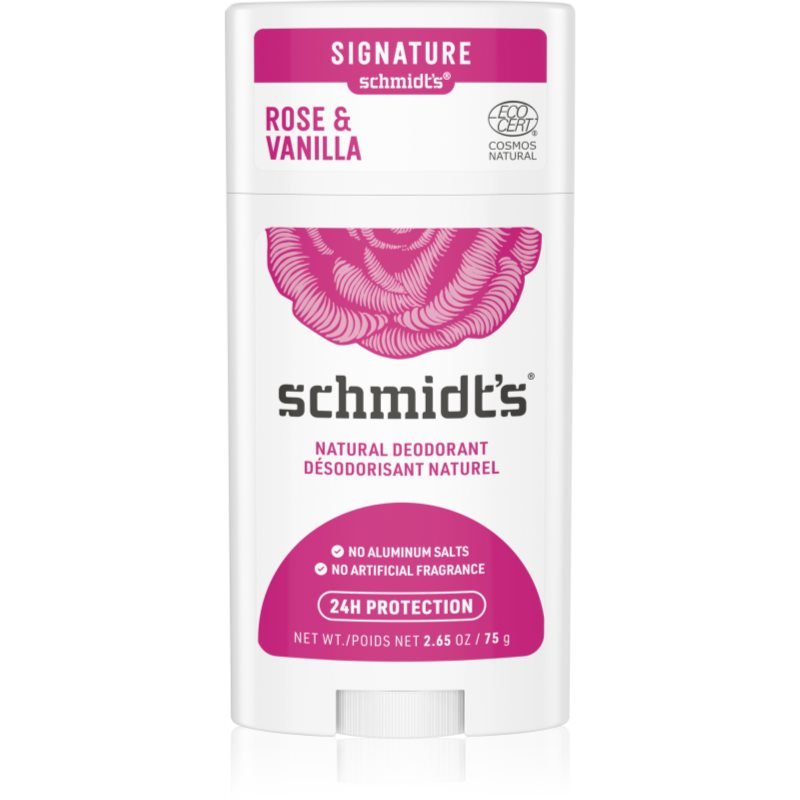 Schmidt's Rose + Vanilla přírodní tuhý deodorant 75 g - parfo.cz