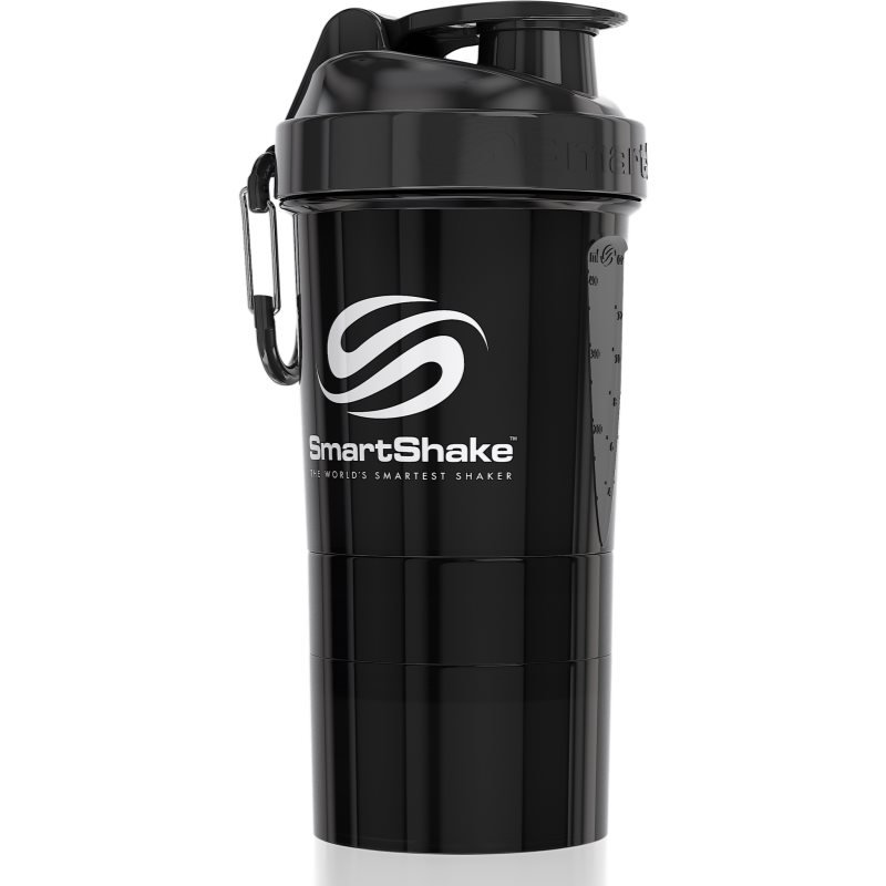 Smartshake Original2GO sportovní šejkr + zásobník barva Gun Smoke Black 600 ml - parfo.cz