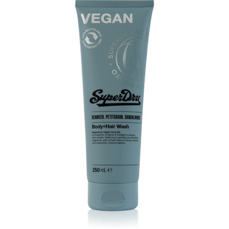 Superdry Seaweed. Petitgrain. Sandalwood. sprchový gel na tělo a vlasy pro muže 250 ml - parfo.cz