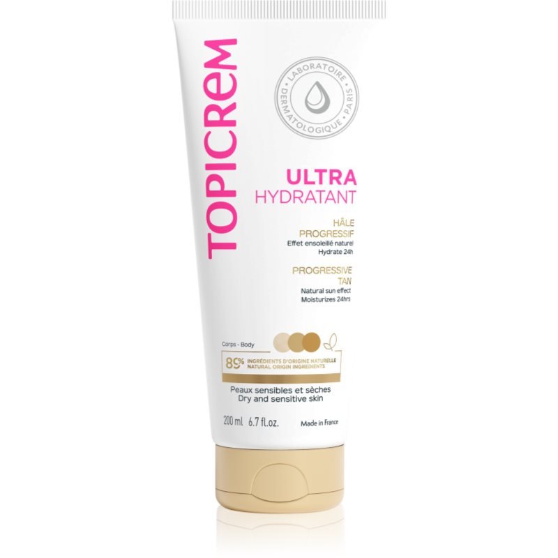 Topicrem UH BODY Ultra-Moisturizing Progressive Tan hydratační samoopalovací mléko pro suchou a citlivou pokožku 200 ml - parfo.cz