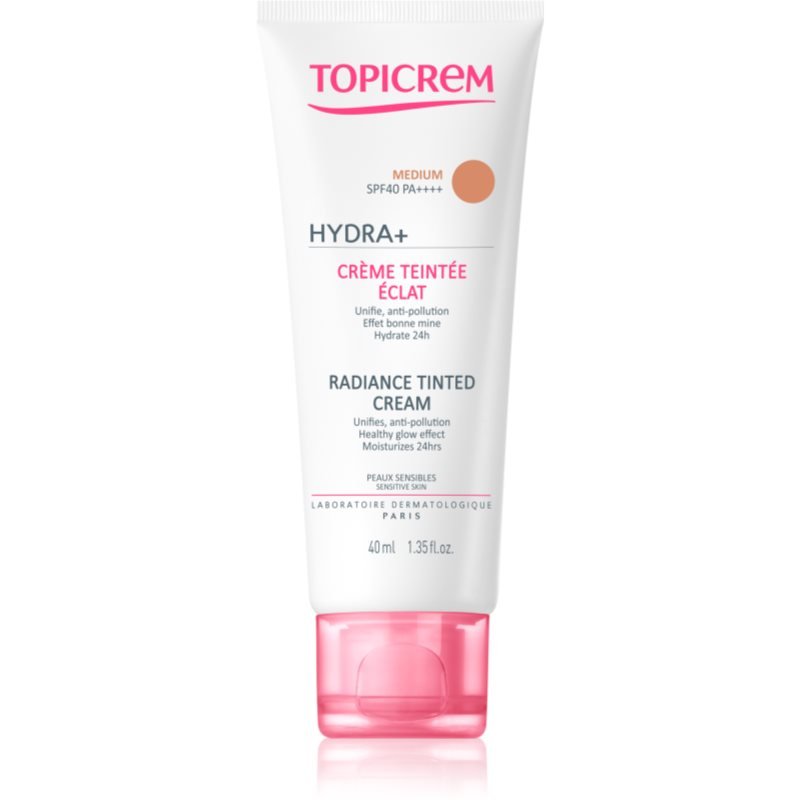 Topicrem UH FACE HYDRA+ Radiance Tinted Cream tónující hydratační krém SPF 40 odstín Medium 40 ml - parfo.cz