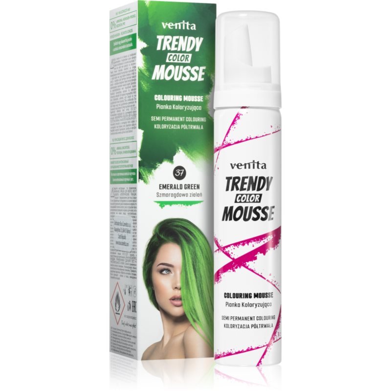 Venita Trendy Color Mousse barvicí pěna bez amoniaku odstín No. 37 - Emerald Green 75 ml - parfo.cz