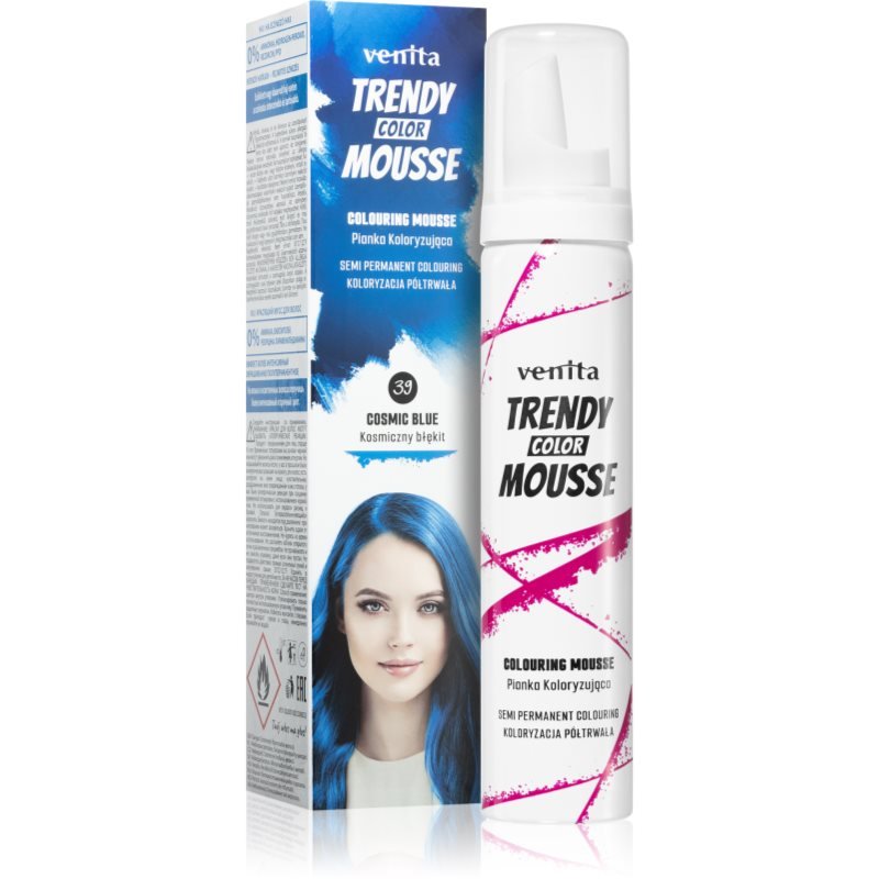 Venita Trendy Color Mousse barvicí pěna bez amoniaku odstín No. 39 - Cosmic Blue 75 ml - parfo.cz