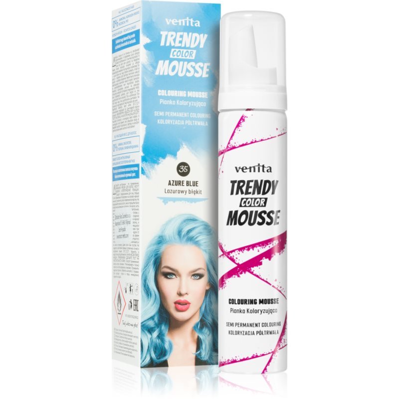 Venita Trendy Color Mousse barvicí pěna bez amoniaku odstín odstín No. 35 - Azure Blue 75 ml - parfo.cz