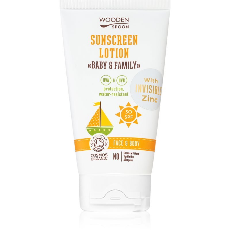 WoodenSpoon Baby & Family ochranné opalovací mléko SPF 30 150 ml - parfo.cz