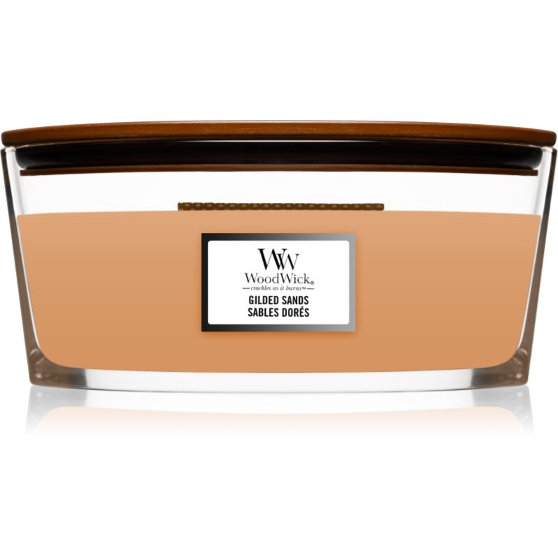 Woodwick Gilded Sands vonná svíčka s dřevěným knotem (hearthwick) 453 g - parfo.cz