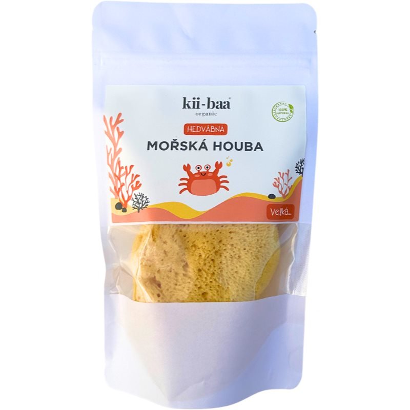 kii-baa® organic Natural Sponge Wash přírodní mořská mycí houba 10-12 cm 1 ks - parfo.cz
