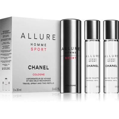 Chanel Allure Homme Sport Cologne kolínská voda (1x plnitelná + 2x náplň) pro muže 2x20 ml - parfo.cz