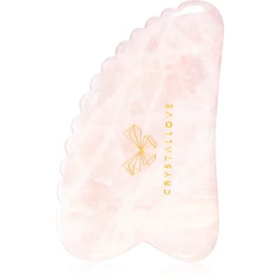 Crystallove Rose Quartz 3D Gua Sha masážní pomůcka 1 ks - parfo.cz