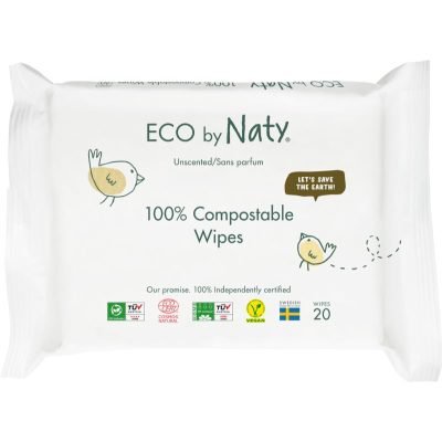 ECO by Naty Unscented 100 % Compostable Wipes vlhčené ubrousky pro děti 20 ks - parfo.cz