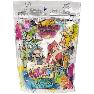 Lollipopz Magic Bath Powder Foam Maker šumivé koule do koupele pro děti Lime