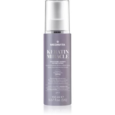 Medavita Keratin Miracle Smoothing Thermo Defence Spray termoochranný sprej pro úpravu žehličkou a kulmou na vlasy 150 ml - parfo.cz