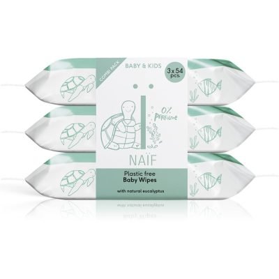 Naif Baby & Kids Plastic Free Wipes vlhčené ubrousky pro děti od narození 3x54 ks - parfo.cz
