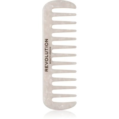 Revolution Haircare Natural Curl Wide Tooth Comb hřeben na vlasy pro vlnité a kudrnaté vlasy odstín White 1 ks - parfo.cz