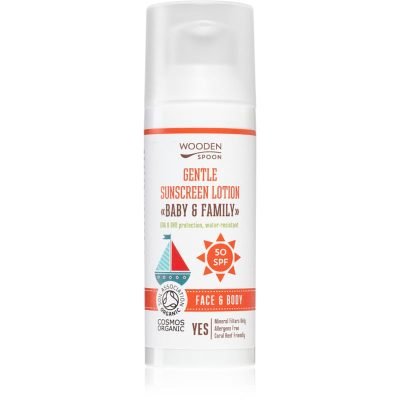 WoodenSpoon Baby & Family ochranné opalovací mléko pro celou rodinu SPF 50 50 ml - parfo.cz