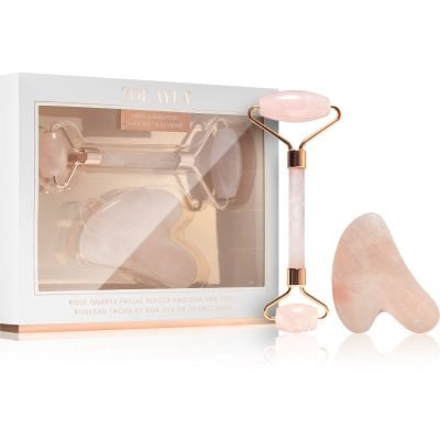 Zoë Ayla Rose Quartz Facial Roller And Gua Sha Tool dárková sada na obličej - parfo.cz