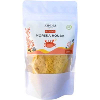 kii-baa® organic Natural Sponge Wash přírodní mořská mycí houba 10-12 cm 1 ks - parfo.cz